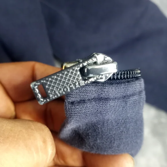 Lacoste Navy Zip-Up Hoodie with White Trim Size Large - Picture 16 of 16